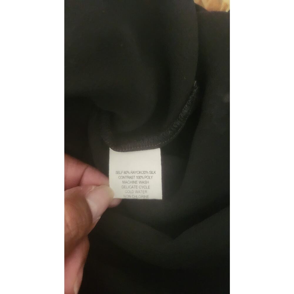 NWT Womens CITRON Silk Black Gold Pink Floral Design Short Kimono Sleeve Size 1X - Picture 4 of 9